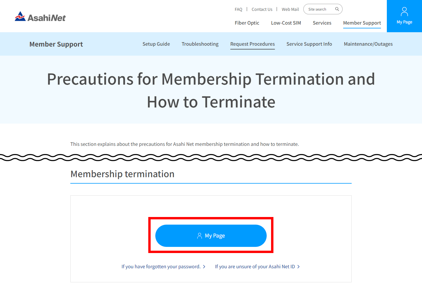 Check the precautions for termination