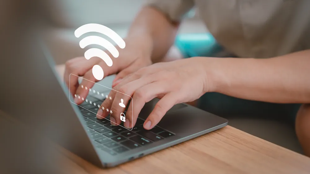 パソコンでWi-Fiのパスワードを入力するイメージ画像