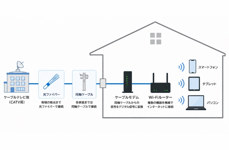 ケーブルテレビ回線の仕組み